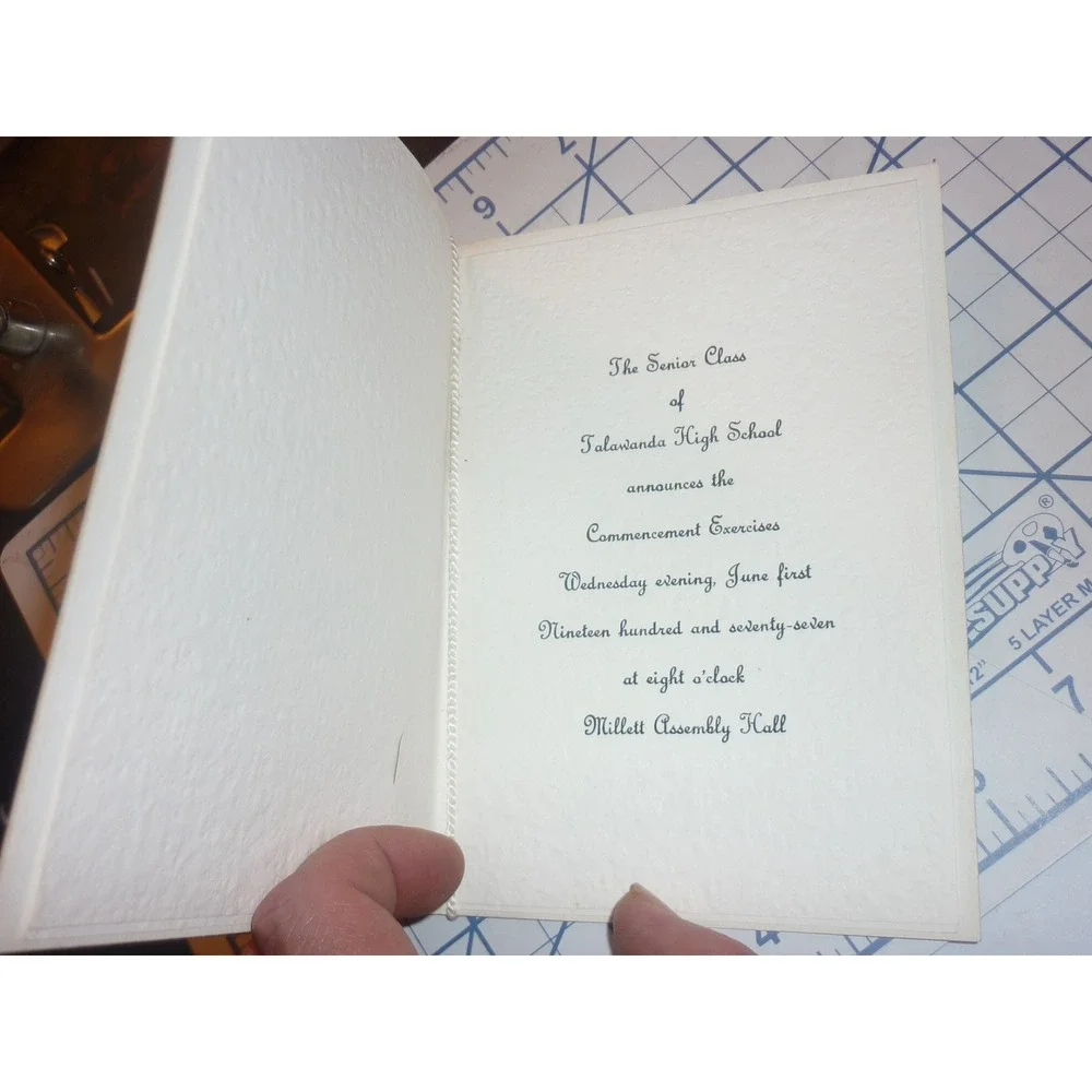 Vintage 1977 Talawanda High School Graduation Announcement Oxford Ohio Tassel